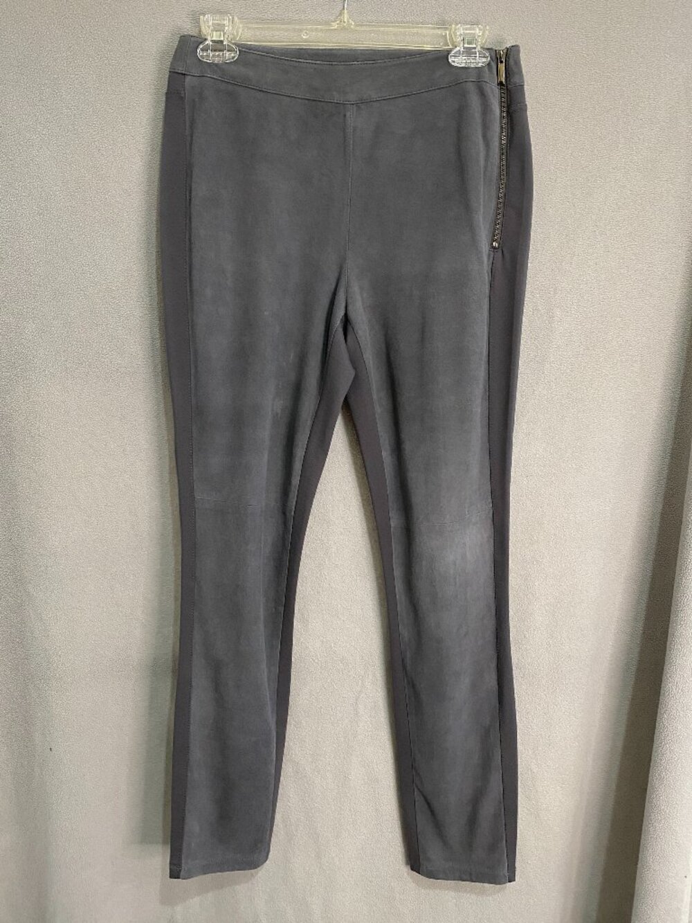 White House Black Market Gray Genuine Leather Front Skinny Pants 4R